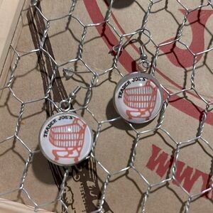 Trader Joe’s earrings 20mm red shopping cart